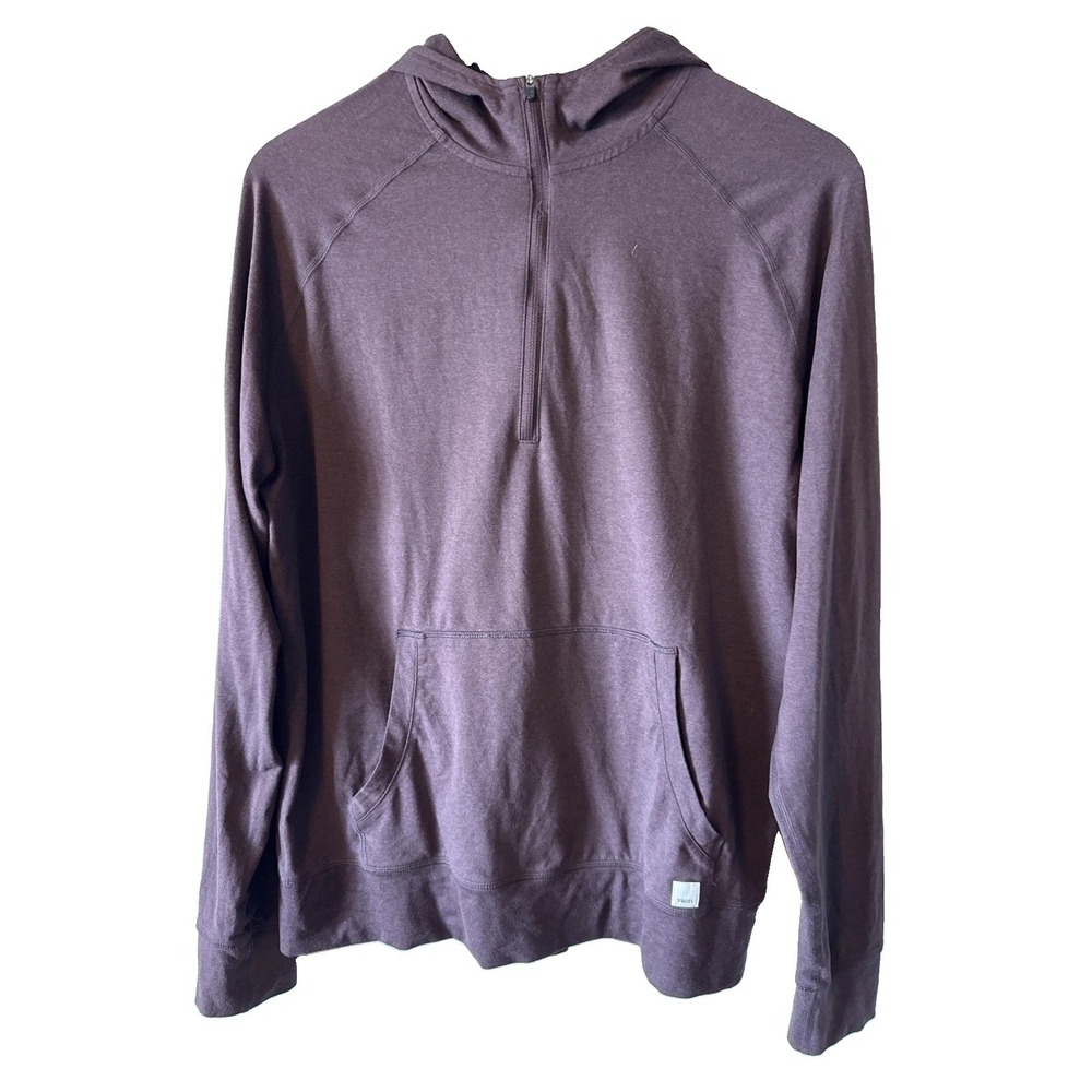 Vuori Mens Brown Ponto Performance 1/2 Zip Pullover Hoodie V244 Size Medium